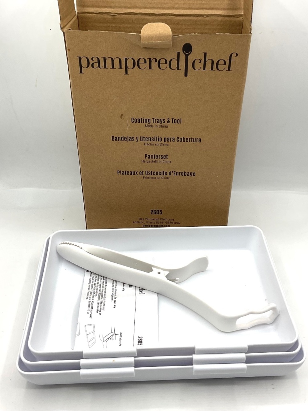 Pampered Chef Coating Trays & Tool #2605 NIB
